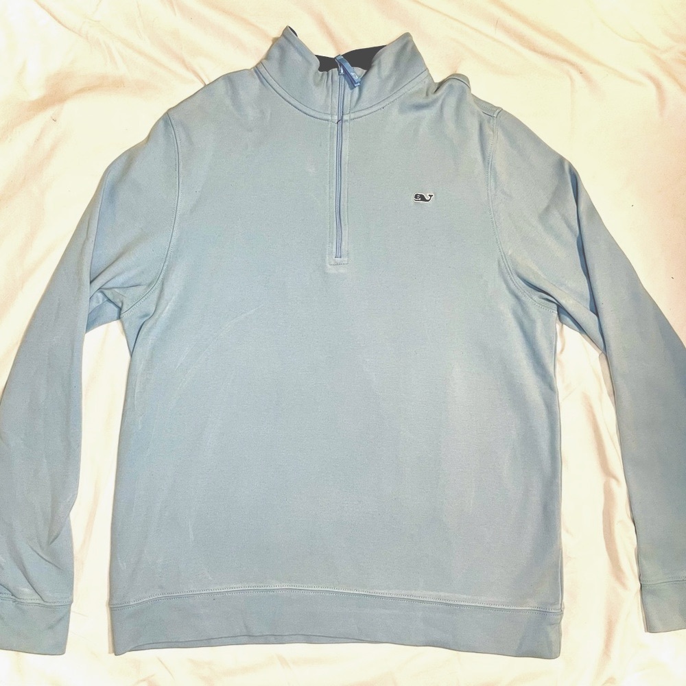 Vineyard Vines Kids XL Half Zip Pullover - Light Blue